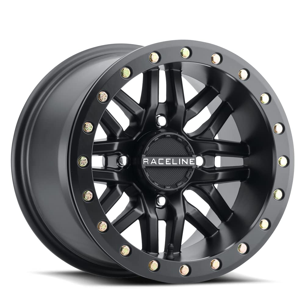 Raceline A91B Wheels RYNO UTV/ATV Black W/Black Ring 14x7" 4x156", 10 mm offset/(4.39"B/S)