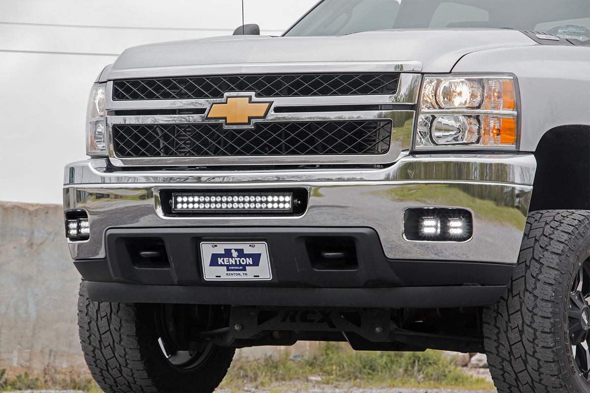 Rough Country DRL White Fog Light Kit for 11-14 Chevy 2500/3500HD - 70628DRL