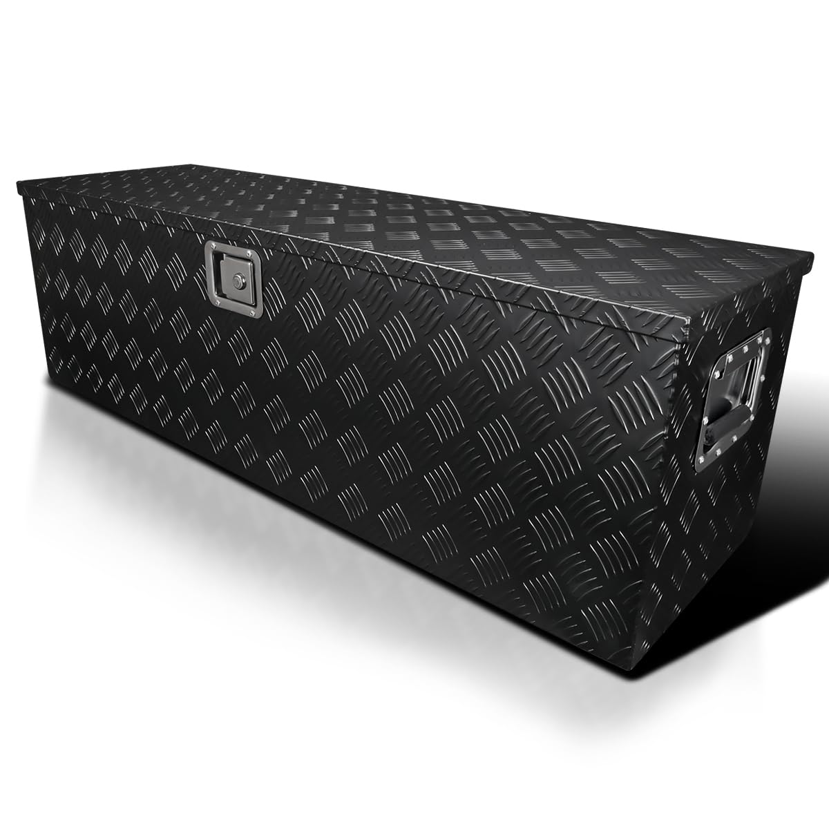 Heavy Duty Aluminum Tool Box SPEC-D TUNING 44"x15"x15" Black Truck Utility Chest Storage with Lock & Key For Pickup Truck Bed, RV Trailer