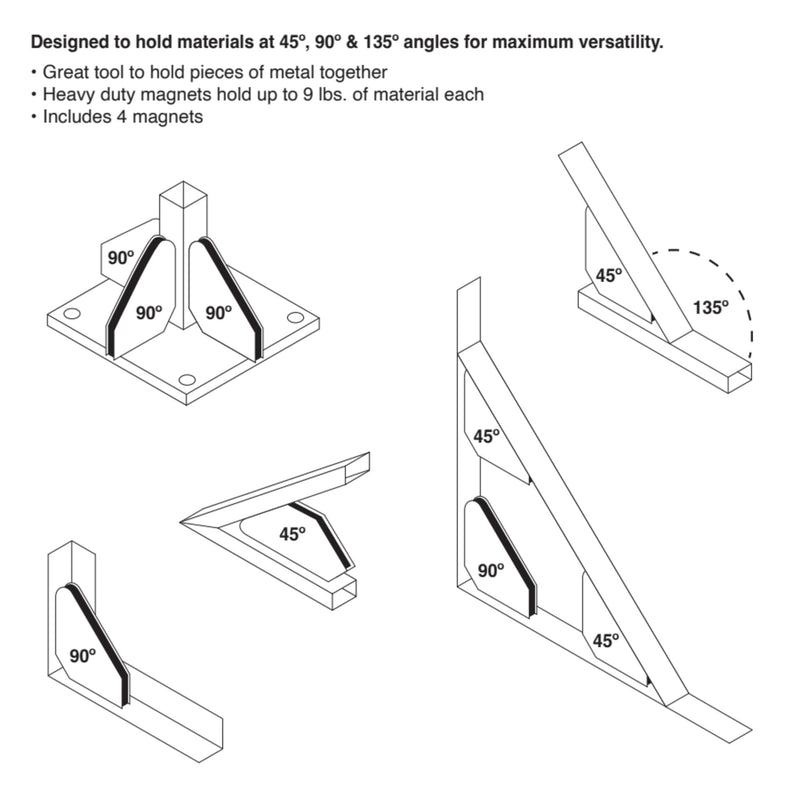 Mini Welding Performance Tool Magnetic Jig, 4 Pack (9lb)