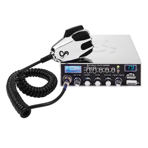 Cobra 29 Chrome AM/FM Professional LTD CB Radio - Easy to Operate, Emergency Radio, Instant Channel 9, 4-Watt Output, Full 40 Channels, Adjustable Receiver and SWR Calibration