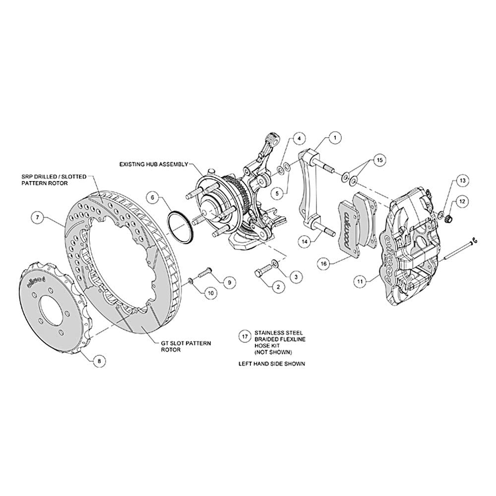 Front AERO6 Hat Kit,14.00, Drilled, Nickel