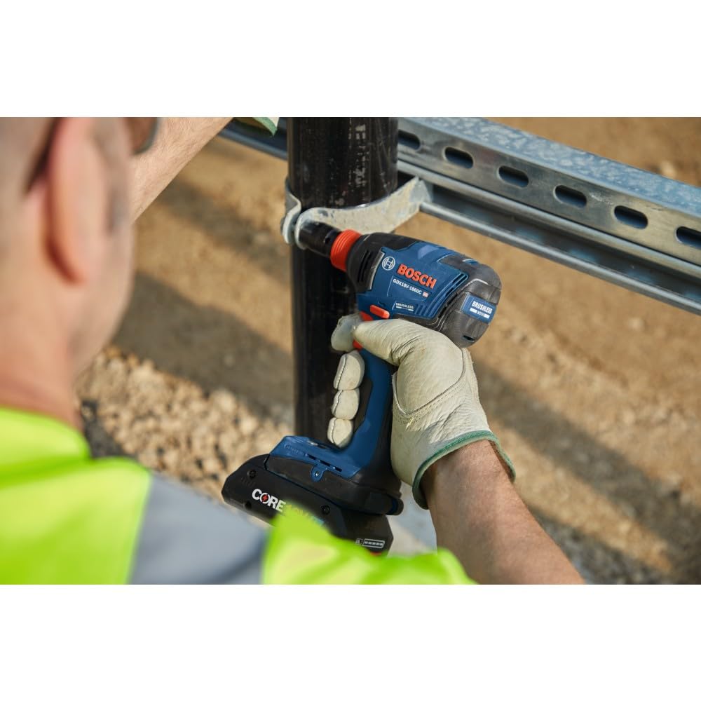 GXL18V-227B25 Bosch 18V 2-Tool Combo Kit with Connected-Ready Two-In-One 1/4 In. Bit/Socket Impact Driver/Wrench, 1/2 In. Hammer Drill/Driver and (2) CORE18V® 4 Ah Advanced Power Batteries