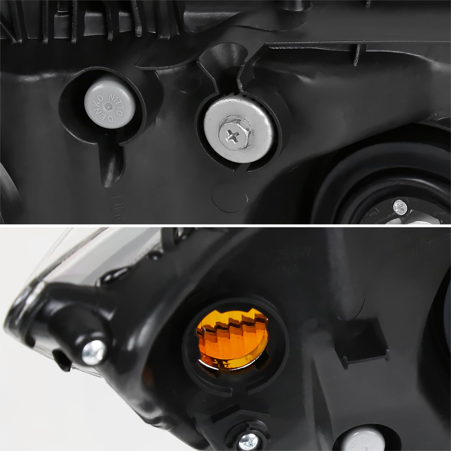 Black Headlights SPEC-D TUNING Compatible with 2012-2015 Honda Civic Sedan, 2012-2013 Civic Coupe L+R Pair Head Light Lamp Assembly
