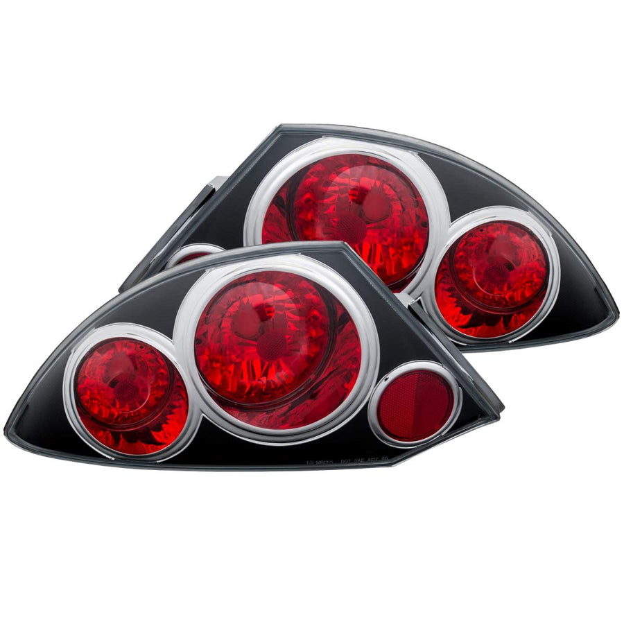Mitsubishi Eclipse Anzo USA 221081 Black Tail Light Assembly - (Sold in Pairs)