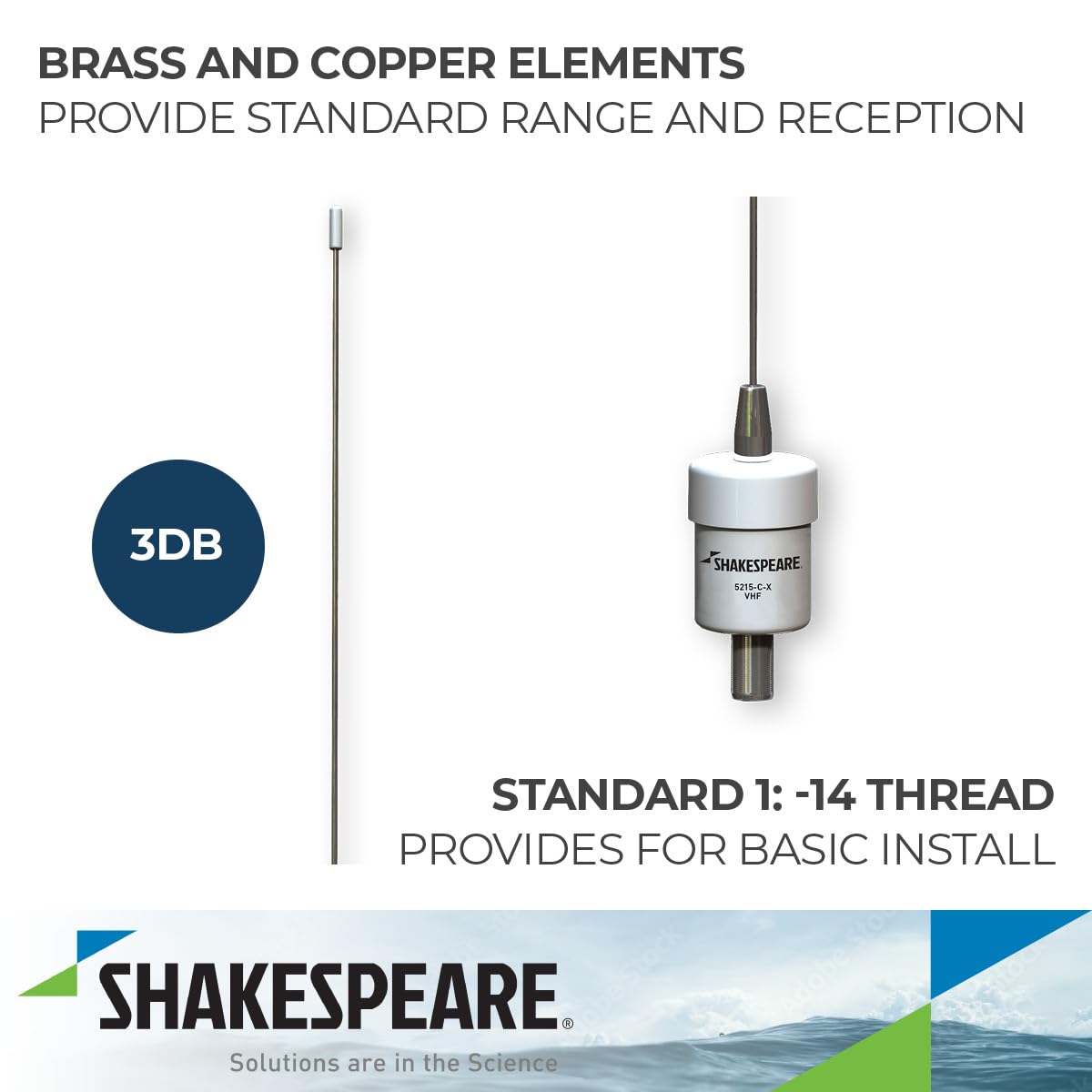 3-Feet Shakespeare VHF Antenna, 5215-C-X White