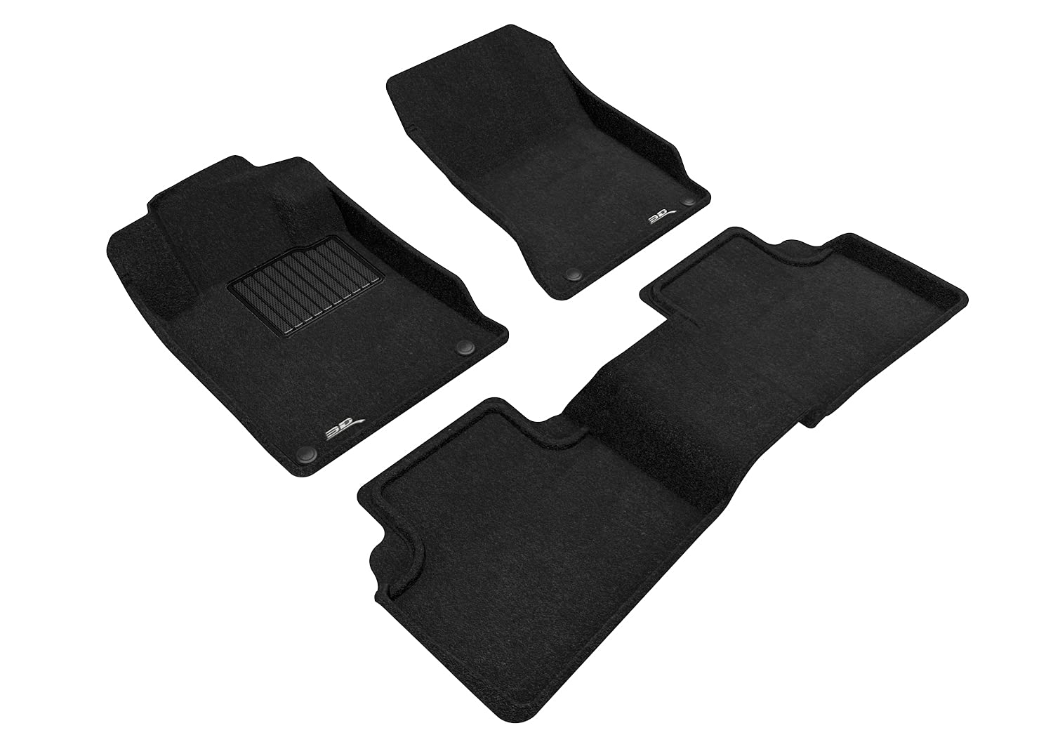 Custom Fit 3D MAXpider Elegant Floor Mat (Black) Compatible with Nissan Altima 2019-2025 - 1st & 2nd Row