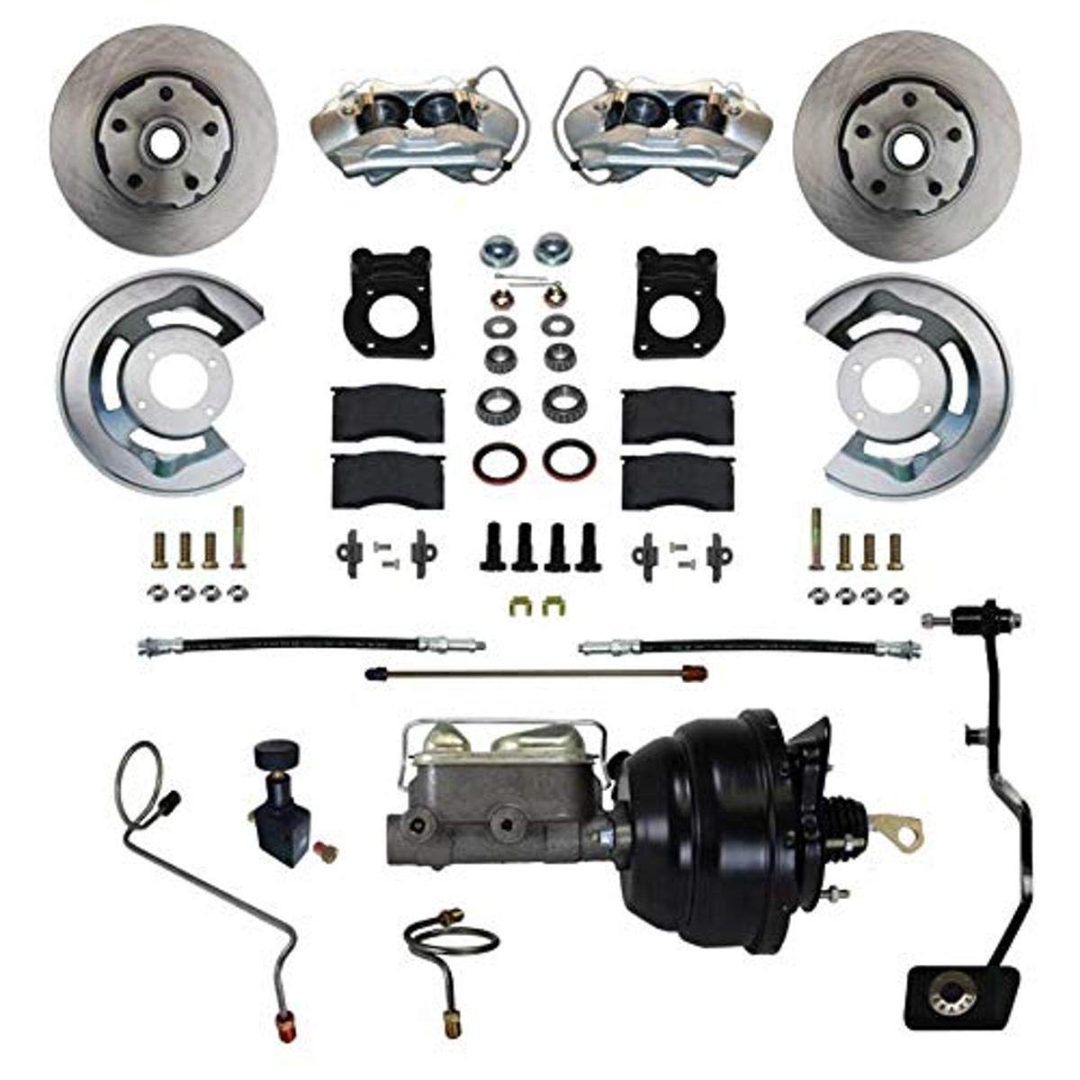 Power Disc Brake Conversion LEED BRAKES 67-69 Ford With Manual Transmission - 4Piston