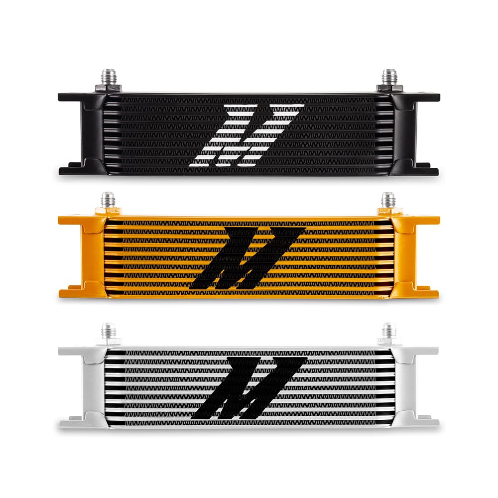 Mishimoto Universal 10-Row Oil Cooler, 6AN, Black MMOC-10-6BK