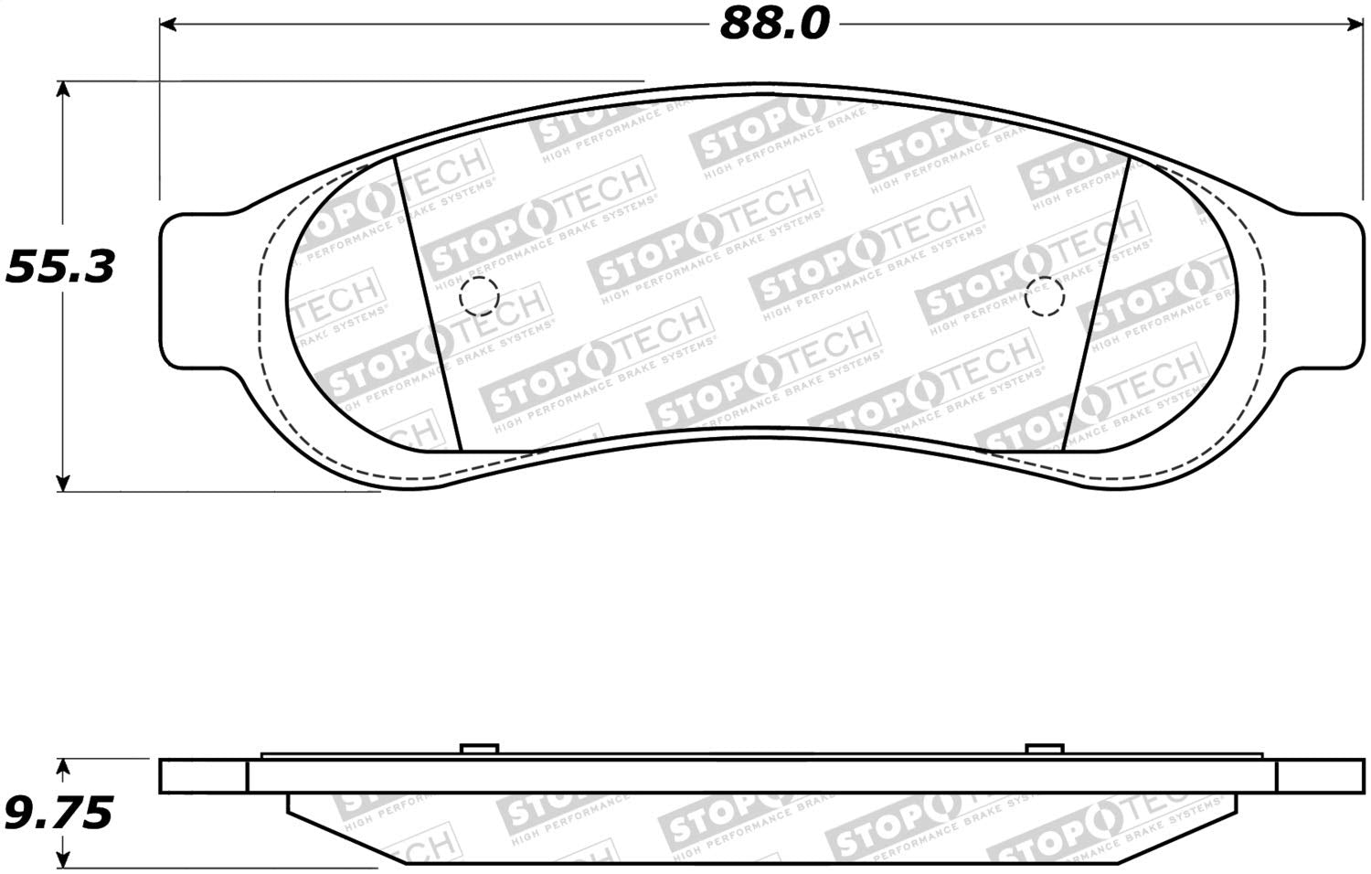 Rear StopTech 308.10670 Brake Pads with Shims Street