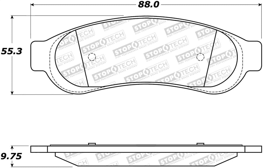 Rear StopTech 308.10670 Brake Pads with Shims Street