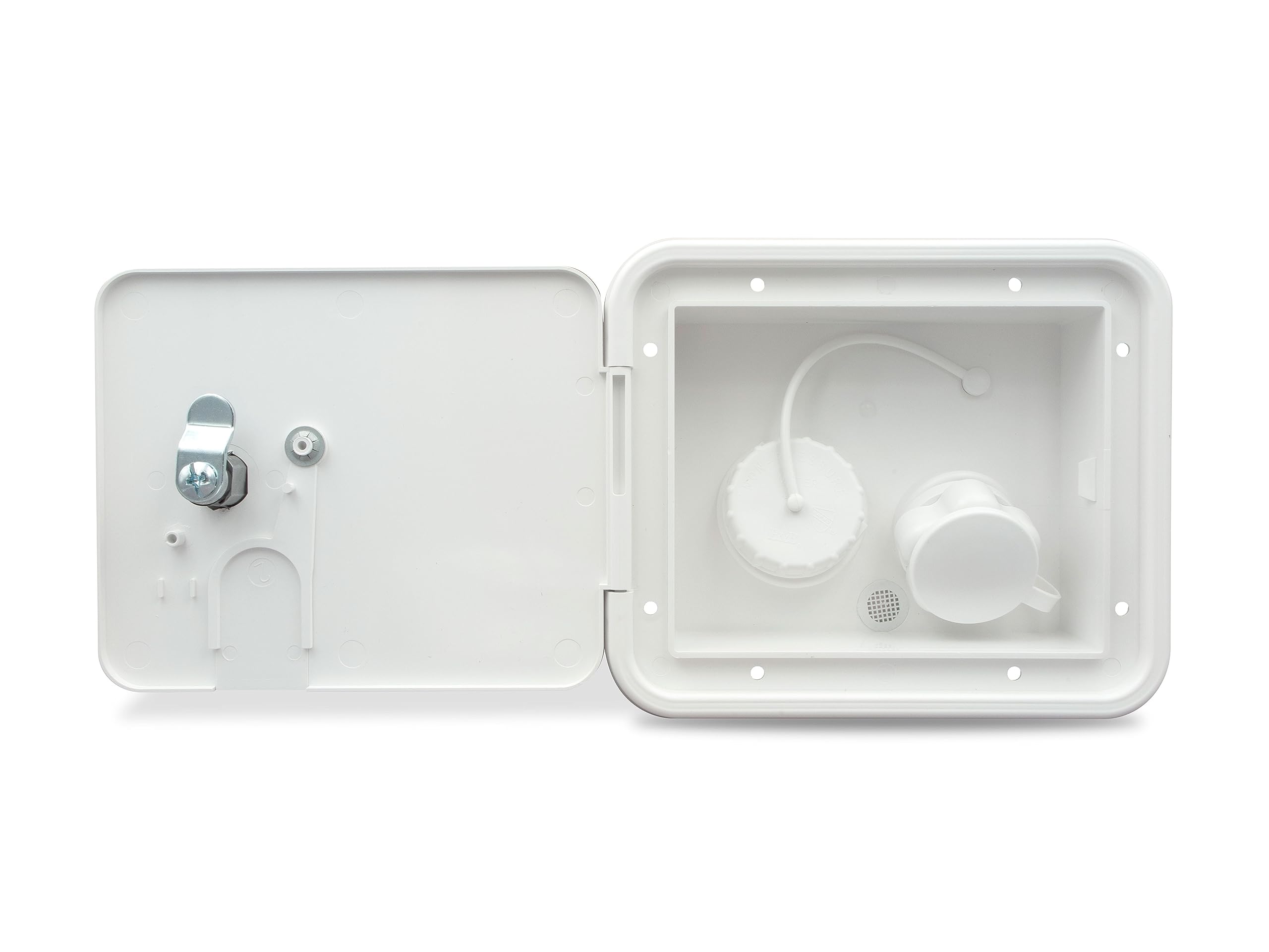 B&B Molders, City/Gravity Water Fill Center 94254 with Plastic Check Valve and Key Lock – Polar White, UV-Stable Acrylonitrile Construction, OEM Replacement – Made in USA