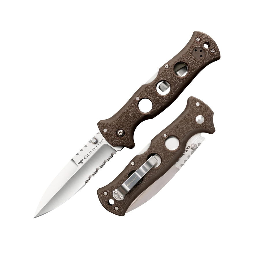 COLD STEEL Gunsite Counter Point 4" Japanese AUS10A Razor-Sharp Blade 5" Griv-Ex Handle EDC Narrow Blade Folding Knife w/Tri-Ad Lock