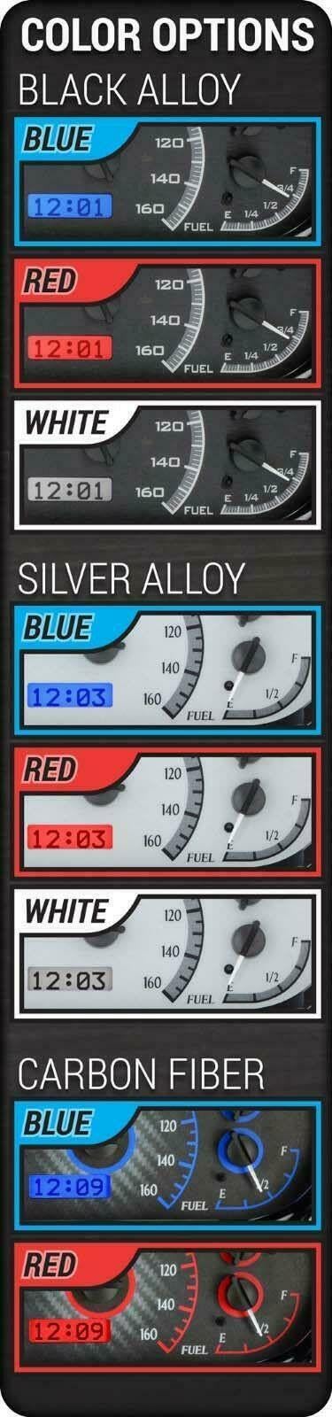 Dakota Digital VHX System Compatible with 1964-67 Pontiac GTO-Silver Alloy Style Face w/White Display
