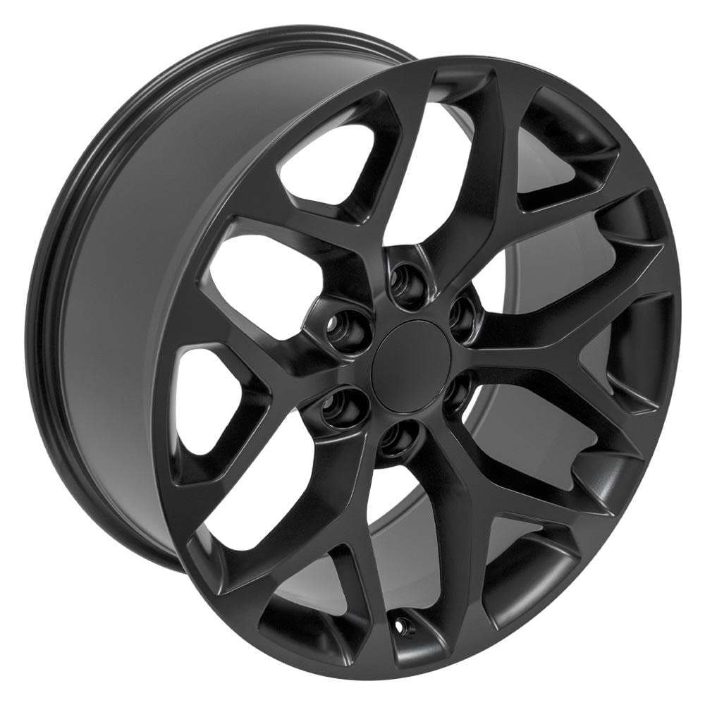 20 Inch OE Wheels CV98B Rim Fits Silverado 1500 Snowflake Style 6x139.7 20x9 Satin Black - Hollander 5668 (1)