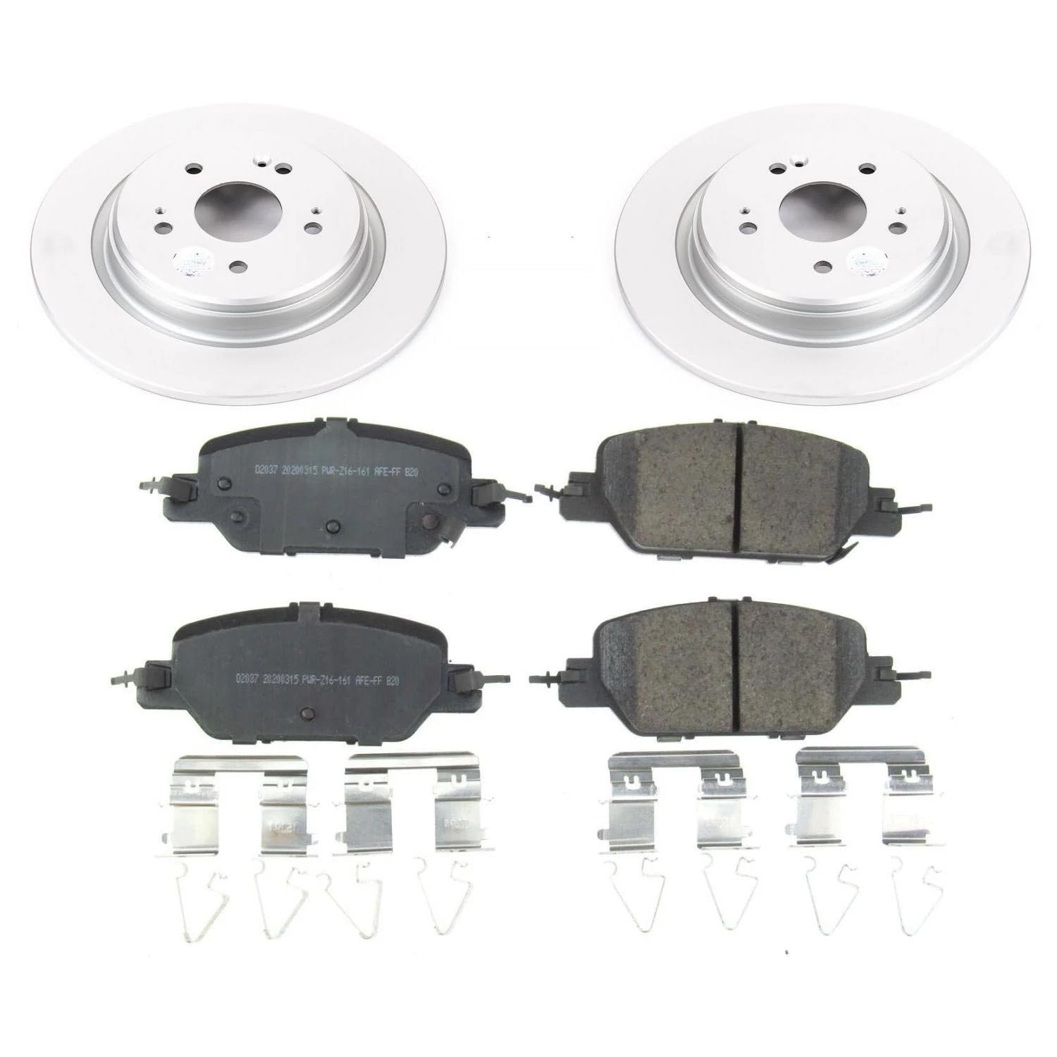 Power Stop Z17 Rear Coated Rotor Brake Kit-Coated Rotors and Ceramic Brake Pads For Honda CR-V 2017-2023 [Model Specific]