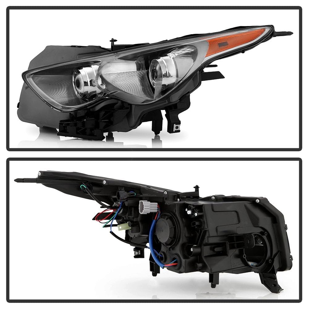 Spyder Infiniti FX37 FX35 FX50 QX70 09-17 HID w/AFS Headlight - Low Beam-D2S(Not Included) ; High Beam-D2S(Not Included) ; Signal-WY21W(Included) ; Parking-W5W(Included) - OE Black Left