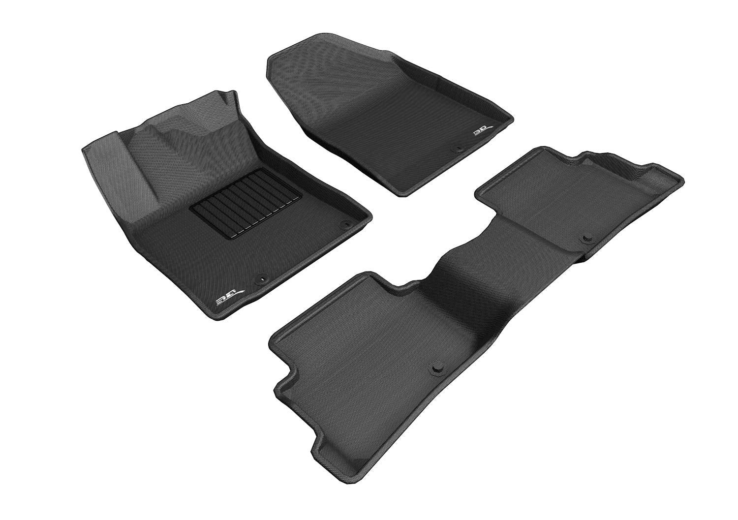Custom Fit 3D MAXpider KAGU Floor Mat (BLACK) Compatible with HYUNDAI KONA ELECTRIC 2019-2023 - Full Set
