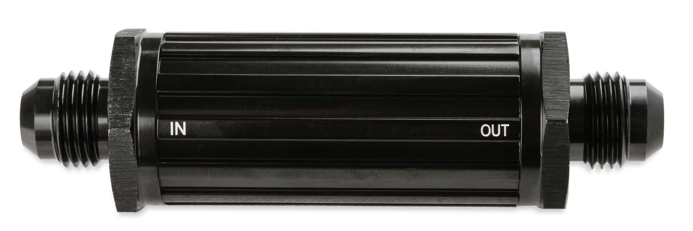 2006-BL Mr. Gasket -6 AN Male Fuel Filter 30 Micron - Black