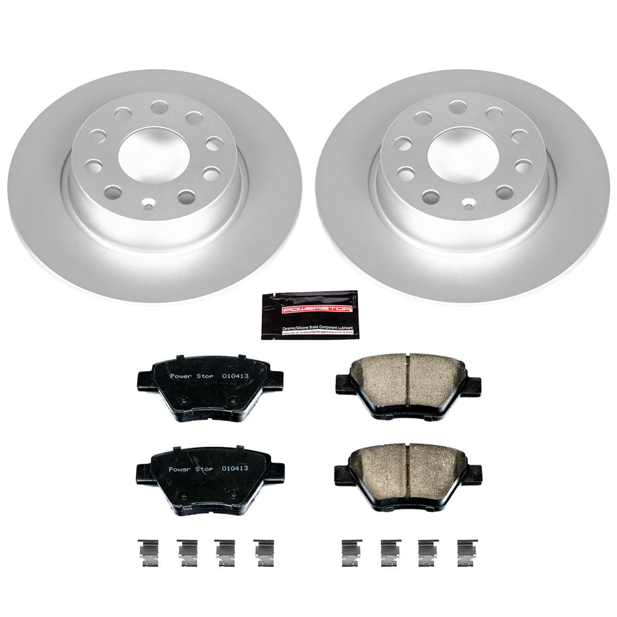 Power Stop Z23 CRK5667 Brake Kit For Audi A3, Audi A3 Quattro, VW Beetle, VW Eos, VW GTI, VW Golf, VW Jetta, VW Passat [Model Specific] Geomet Coated Rear
