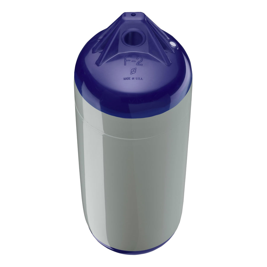F-2 Standard Polyform Boat Fender Blue Ropehold - Grey