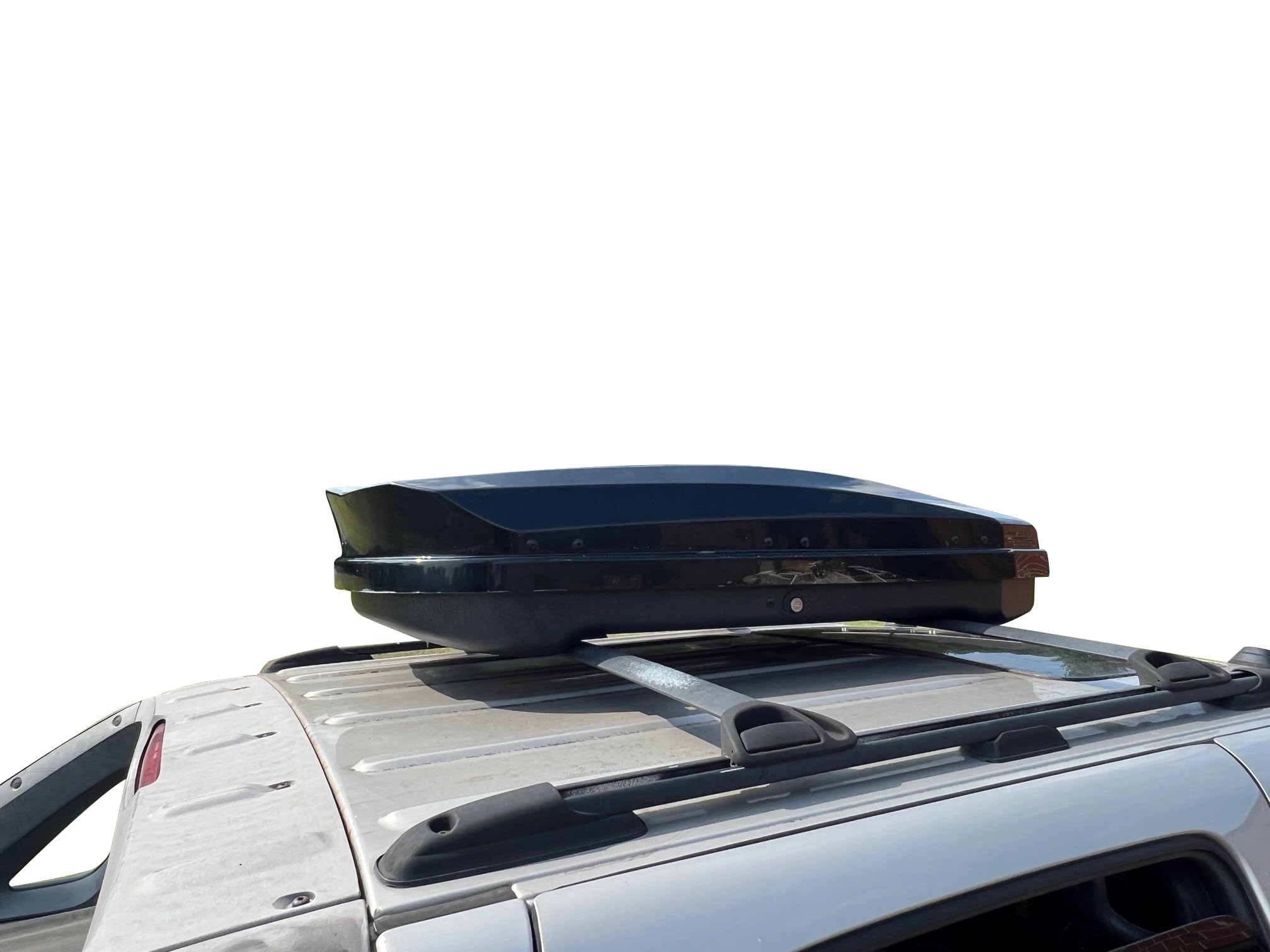 Rooftop Cargo Carrier Black Horse ABS + PMMA Hard Shell, 12 Cubic Feet Waterproof Car Roof Cargo Carrier Box w/Dual Side Opening, Security Key, 165lbs Capacity, for 29" to 80" Wide Crossbar Rack
