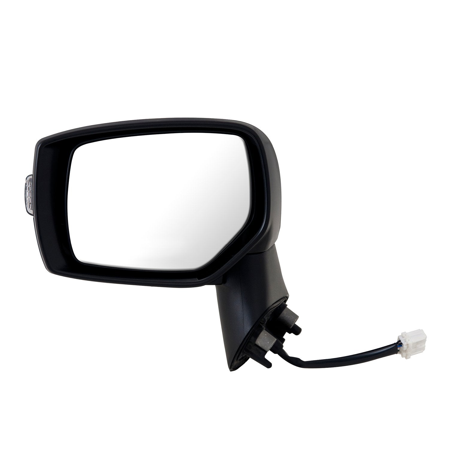 Mirror Driver Side for Subaru Crosstrek, Hybrid, Impreza Sedan/Wagon, WRX, Textured Black w/PTM Cover, Foldaway, with Turn Signal, Heated Power
