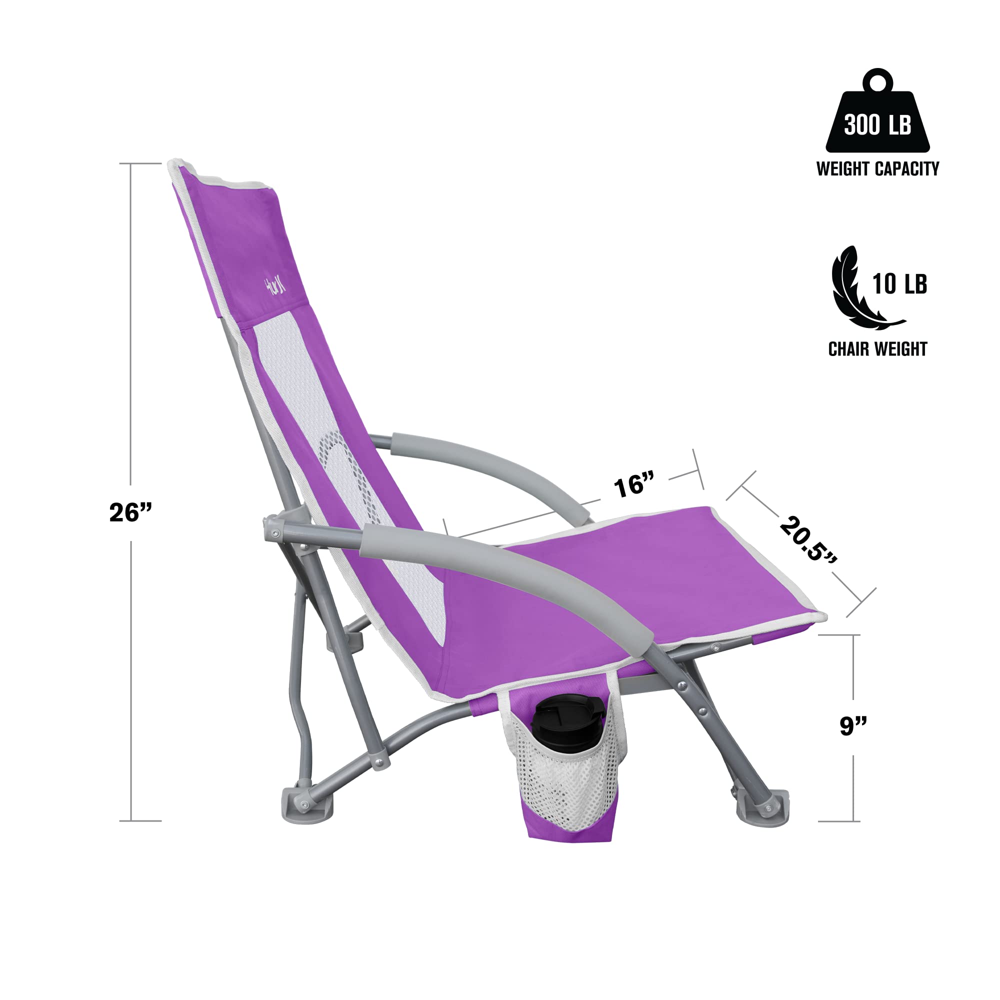Hurley One Size Low Sling Chair, Violet