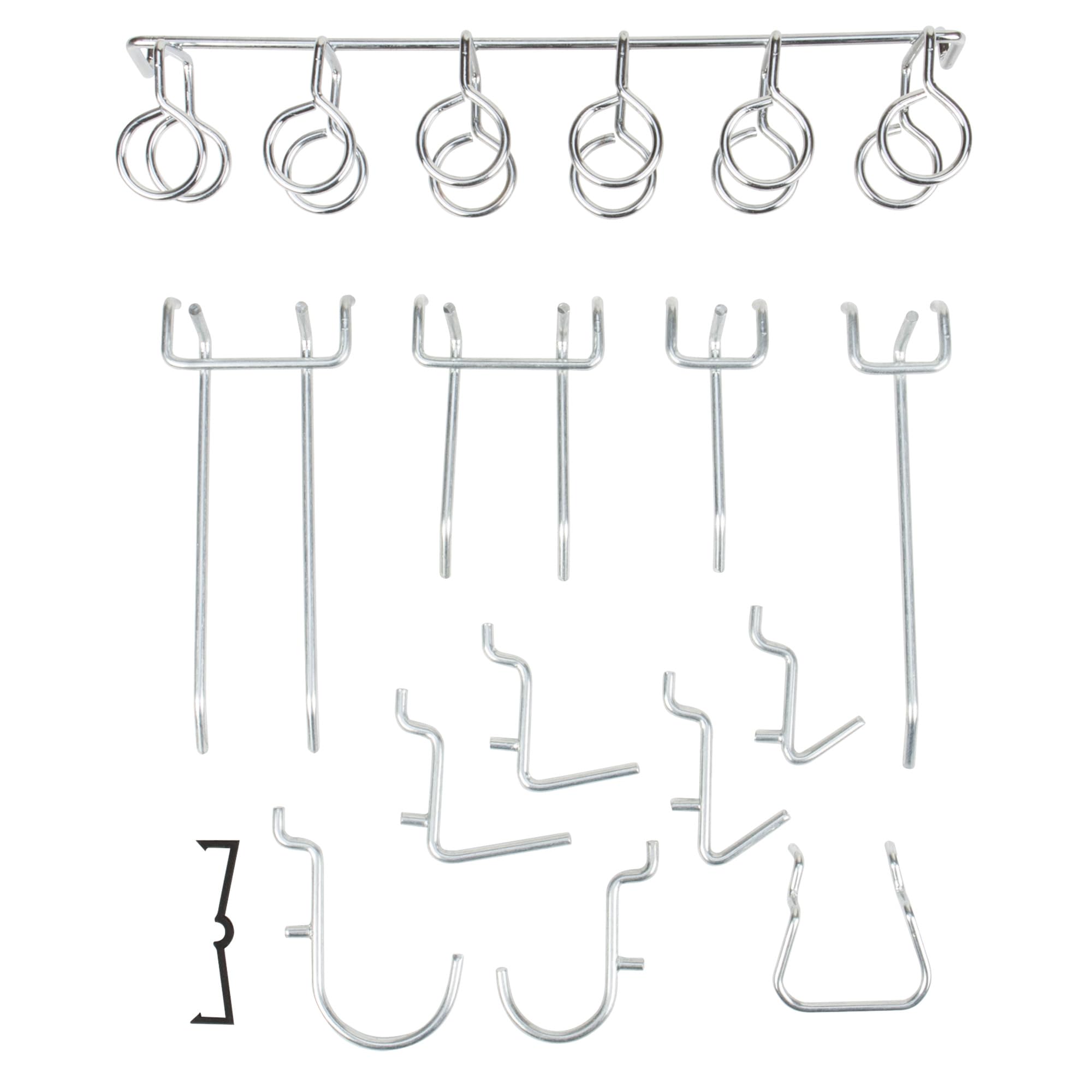 95pc Performance Tool W5160 Pegboard Metal Hook & Organizer Assortment | Pegboard Double Arm Hook, Single Arm Hooks, U-Hooks, V-Hooks L-Angled hook | Ideal for Home, Shop, Garage, Craft Room & Office