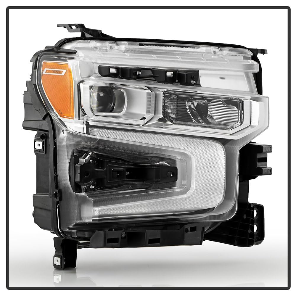 Chevy Silverado 22-24 1500 (LT RST W/O Rally Edition) Spyder (POE) LED Reflector with LED Signature DRL and Amber Tracer Animation Headlight - OE Right