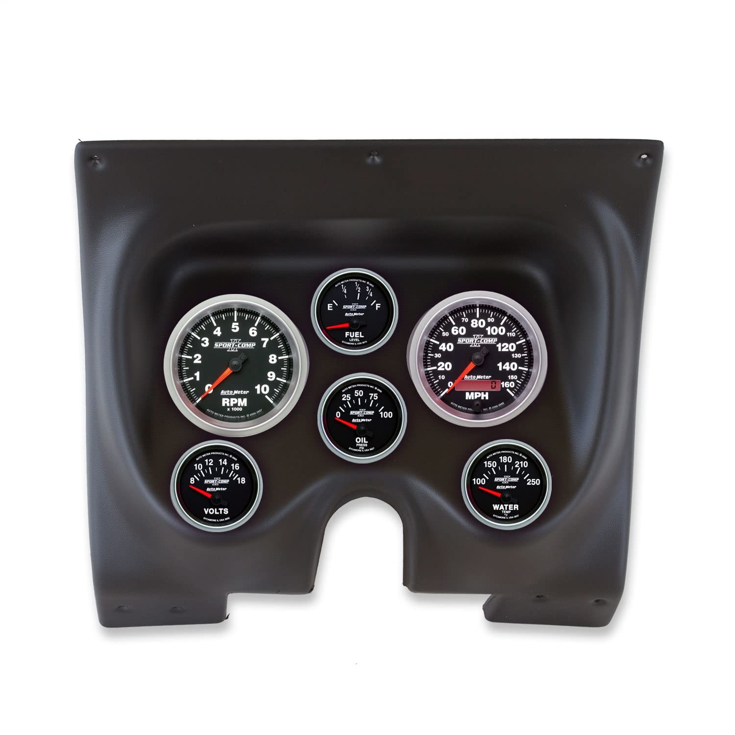 AutoMeter Dash Kit Direct Fit, Camaro/Firebird 67-68, Tach/Mph/Fuel/Oilp/Wtmp/Volt, Sport-Comp Ii (2130-12)
