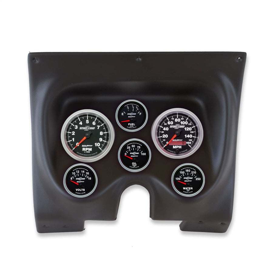 AutoMeter Dash Kit Direct Fit, Camaro/Firebird 67-68, Tach/Mph/Fuel/Oilp/Wtmp/Volt, Sport-Comp Ii (2130-12)
