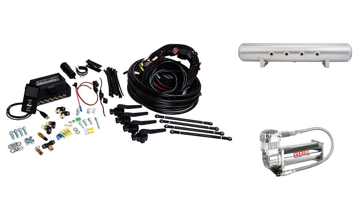 Air Lift 3H System 27698 (3/8" Air Line, 5 Gallon Lightweight Aluminum Tank, VIAIR 444C Compressor)