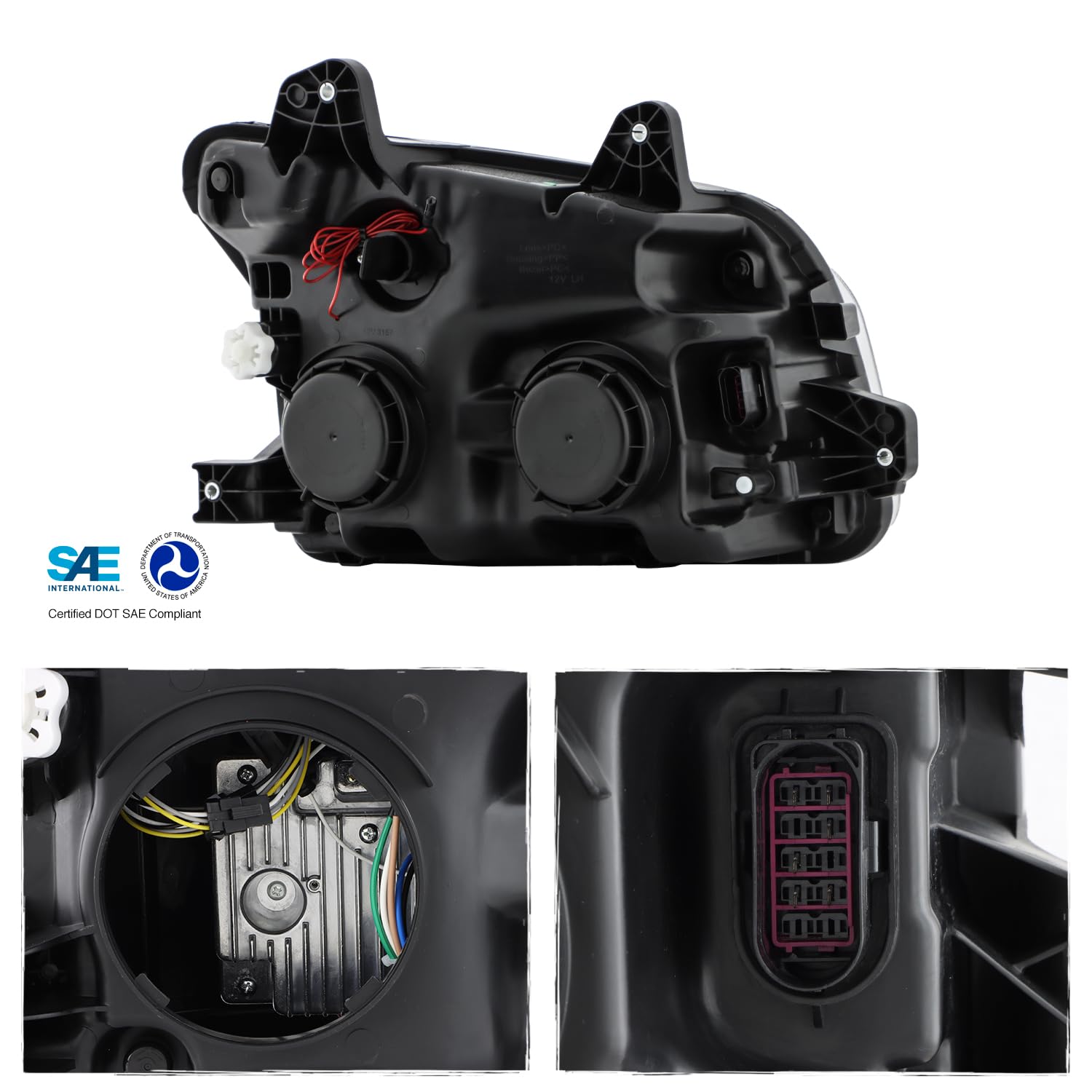 Fit 2019+ Kenworth T880 Class 8 Truck AKKON Full LED DRL Switchback Headlights Black Lamps Left Driver + Right Passenger