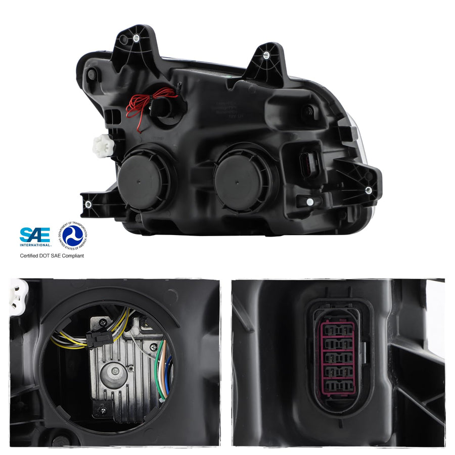 Fit 2019+ Kenworth T880 Class 8 Truck AKKON Full LED DRL Switchback Headlights Black Lamps Left Driver + Right Passenger