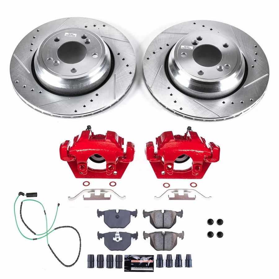 Power Stop 1-Click Performance Brake Kit with Caliper For Acura TSX 2011-2014, Honda Accord KC5368 2011-2012 [Model Specific]