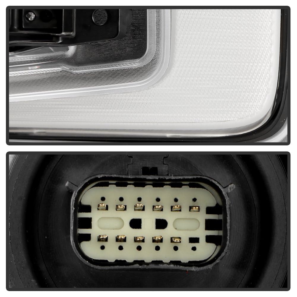 Chevy Silverado 22-24 1500 (LTZ RST W/Redline) LED Reflector (high Intensity) with LED Signature Curtain DRL and White Tracer Animation Headlight - OE Spyder Left