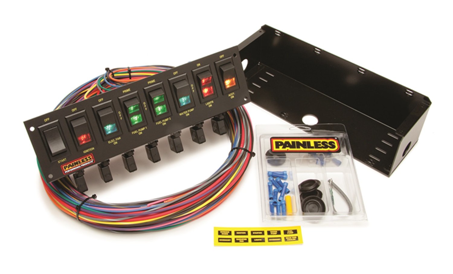 Rocker Switch Panel, Painless Performance 50306 Circuit Breaker Protected, 8-Switch