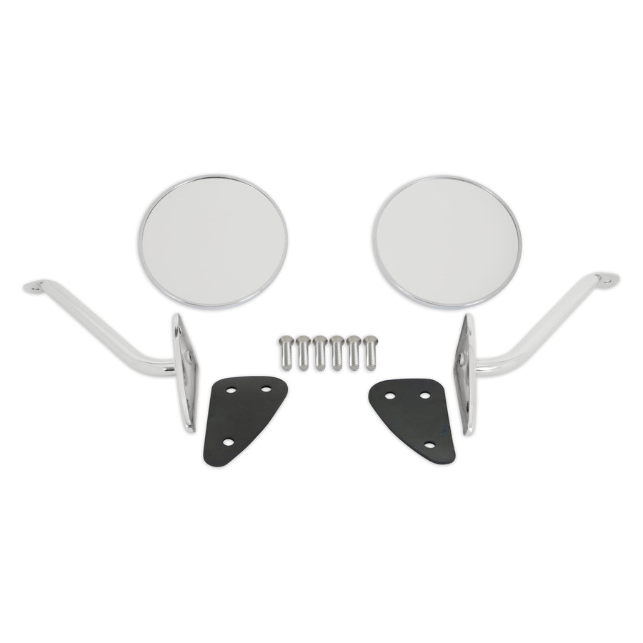 Complete Brothers Trucks Mirror Set-Stainless/Chrome-Round/Smooth - Pair COMS3SM