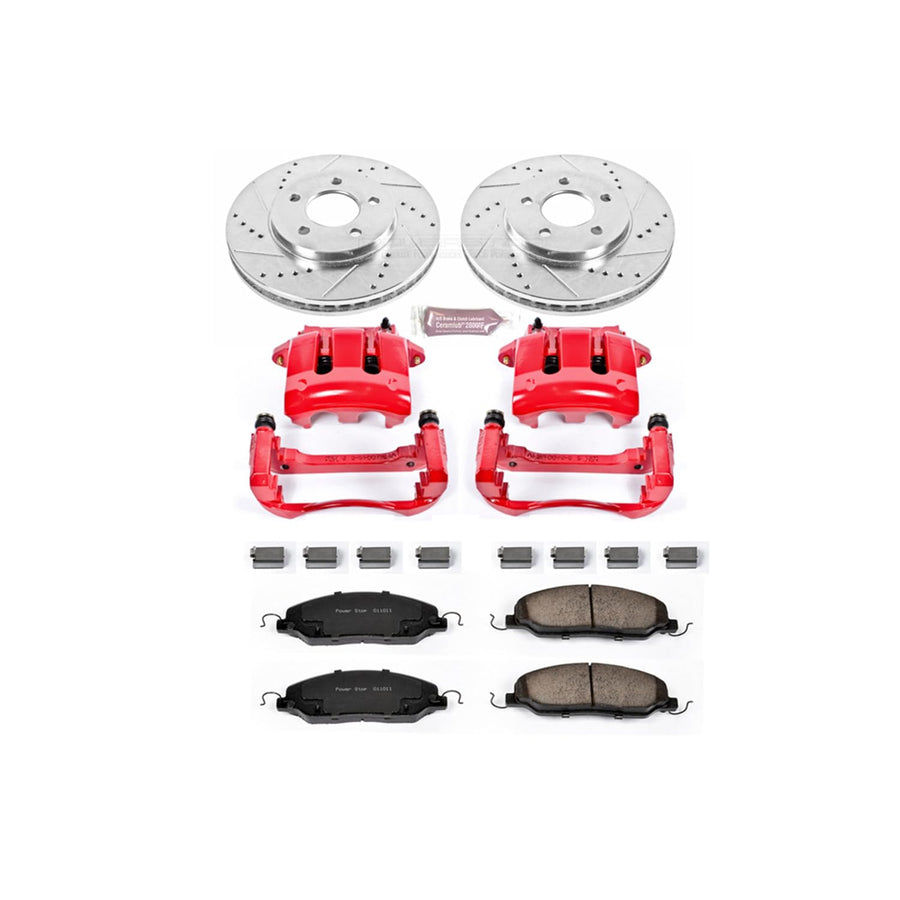 1-Click Performance Brake Kit Power Stop (KC1382) with Calipers For Ford Mustang 2005-2010 [Model Specific]