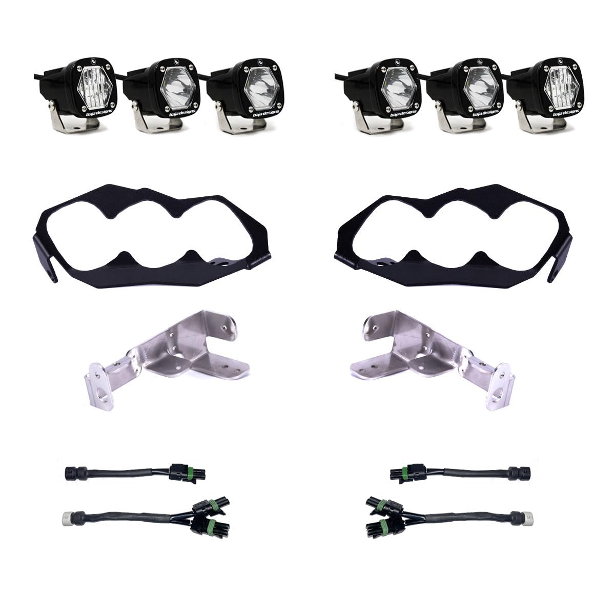 Triple S1 LED Headlight Kit Baja Designs for Can-Am Maverick R UTV
