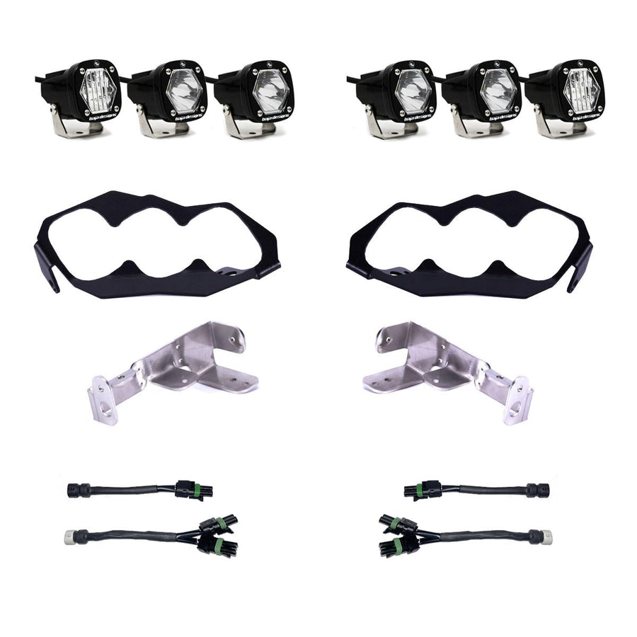 Triple S1 LED Headlight Kit Baja Designs for Can-Am Maverick R UTV