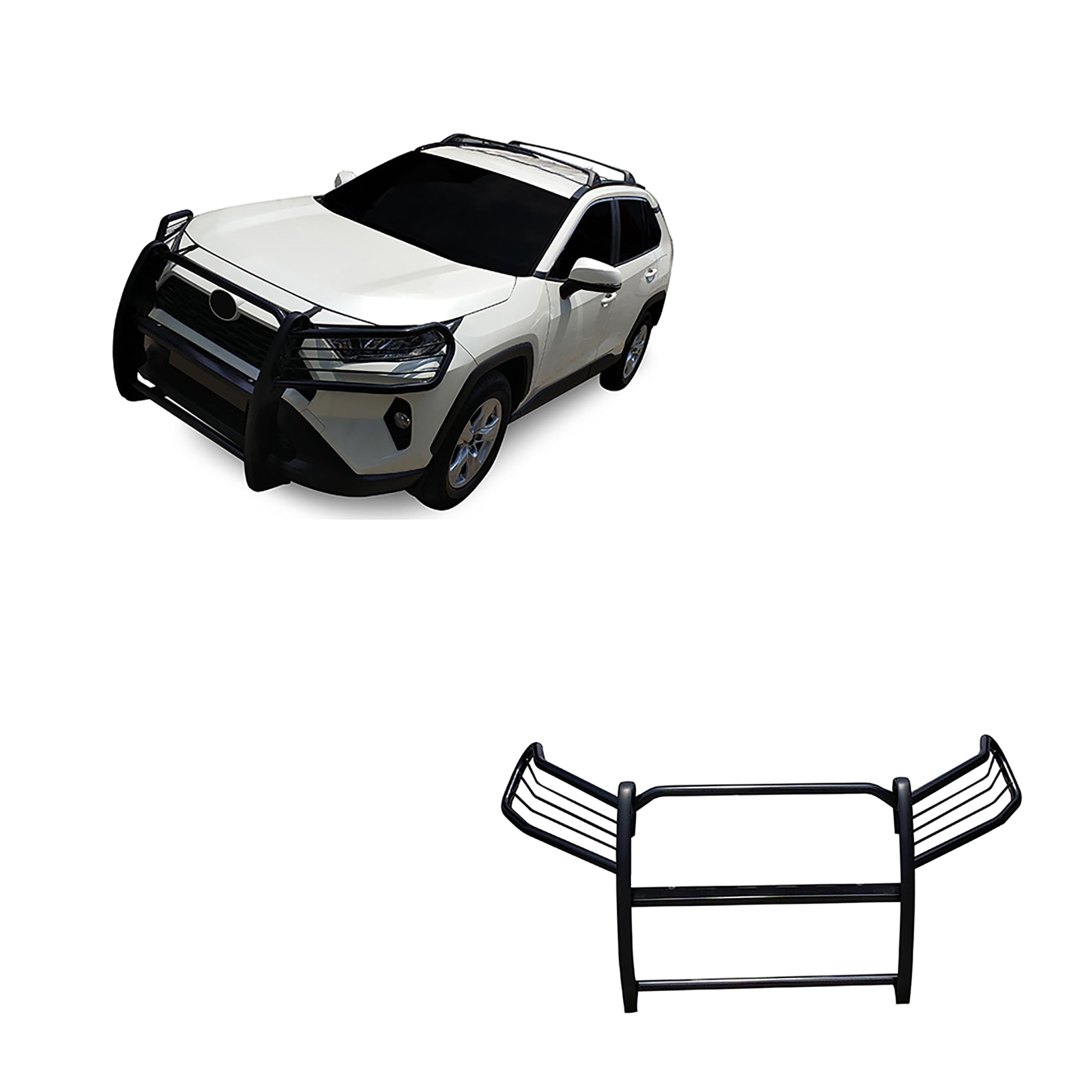 Bumper Guard Modular Black Black Horse Grille Compatible with 2019-2024 Toyota RAV4-17A093904MA