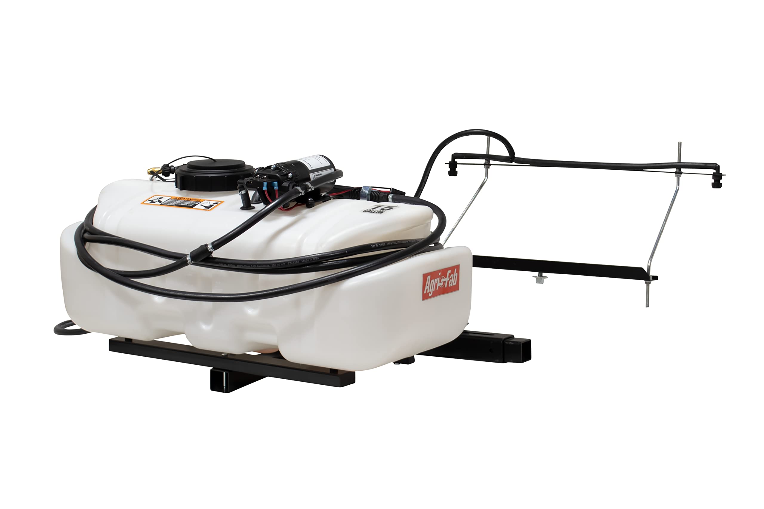Zero Turn Agri-Fab 45-0628 Riding Lawn Mower Sprayer with Boom and Spray Wand 15 - Gallon Capacity Tank, 2.2 GPM, 100 PSI Sprayer Pump, Universal Design fits Many Zero Turn Brands