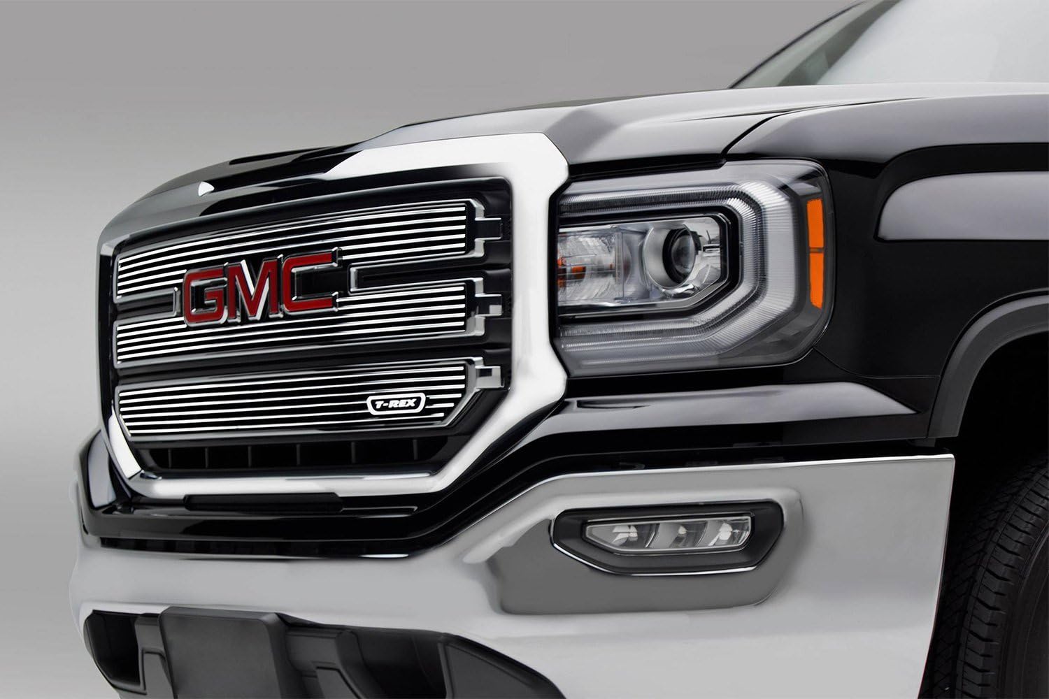 2016-2018 Sierra 1500 SLE T-Rex Grilles Laser Billet Grille, Polished, 3 Pc, Overlay - PN #6212130