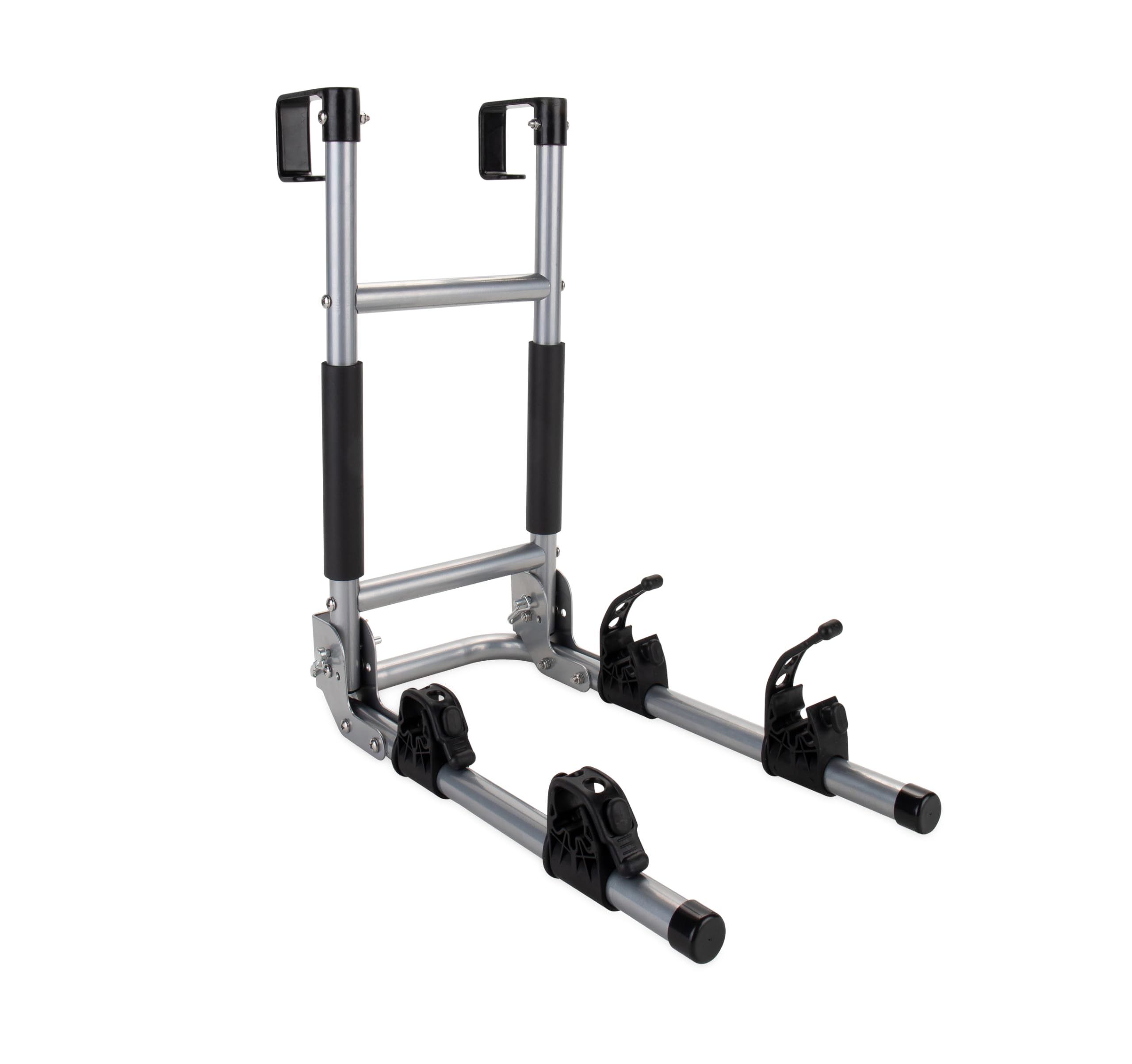 RV Ladder Mount Camco Bike Rack - Easily Holds 2 Bikes & Folds for Convenient RV Storage - Max Weight Capacity of 60 lbs - Designed w/Heavy Duty Steel (51492)