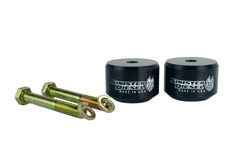 Sinister Diesel Leveling Kit Black for Ford Powerstroke 2005-2016 (4WD Only) - 2 Inch Billet Aluminum Coil Spacers, 2 Year Warranty