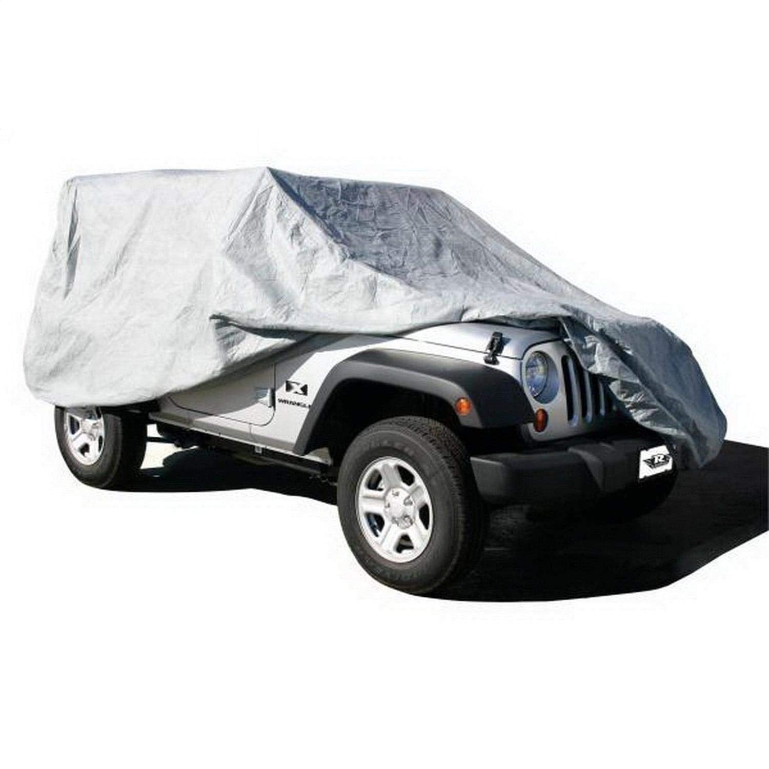 Rampage Products Vehicle Cover Custom for Jeep Wrangler/CJ | Lock, Cable, Storage Bag, Grey | 1201 | Fits 1976-1983 Jeep CJ5 / 1976-1986 Jeep CJ7 / 1997-2006 Wrangler TJ / 1987-1995 Wrangler YJ