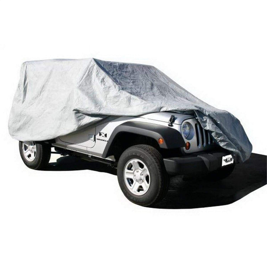 Rampage Products Vehicle Cover Custom for Jeep Wrangler/CJ | Lock, Cable, Storage Bag, Grey | 1201 | Fits 1976-1983 Jeep CJ5 / 1976-1986 Jeep CJ7 / 1997-2006 Wrangler TJ / 1987-1995 Wrangler YJ