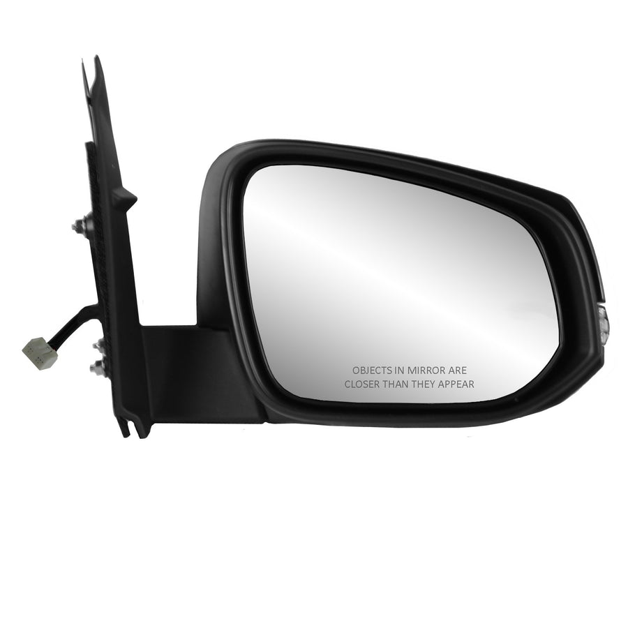 Mirror Passenger Side for Toyota Tacoma, Textured Black w/Chrome Cover, w/Turn Signal, Foldaway, w/o Puddle lamp, w/o spot Mirror, w/o Blind spot Detection System, Heated Power (70217T)